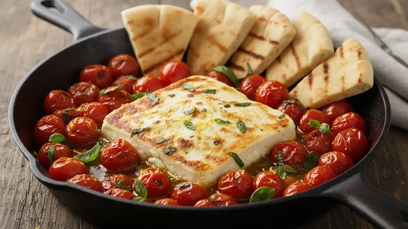 Grilled Baked Feta Dip with Charred Tomatoes