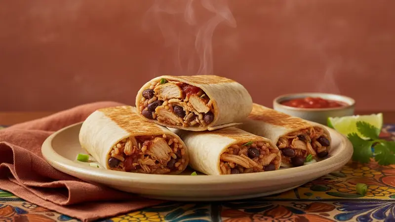 Make-Ahead Mini Chicken & Black Bean Burritos