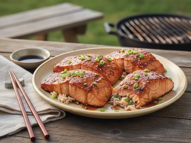 Stuffed Teriyaki Salmon Fillet
